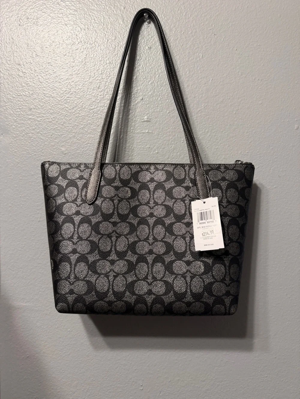 Coach Black & Gray Signature Tote - Picture 2 of 5